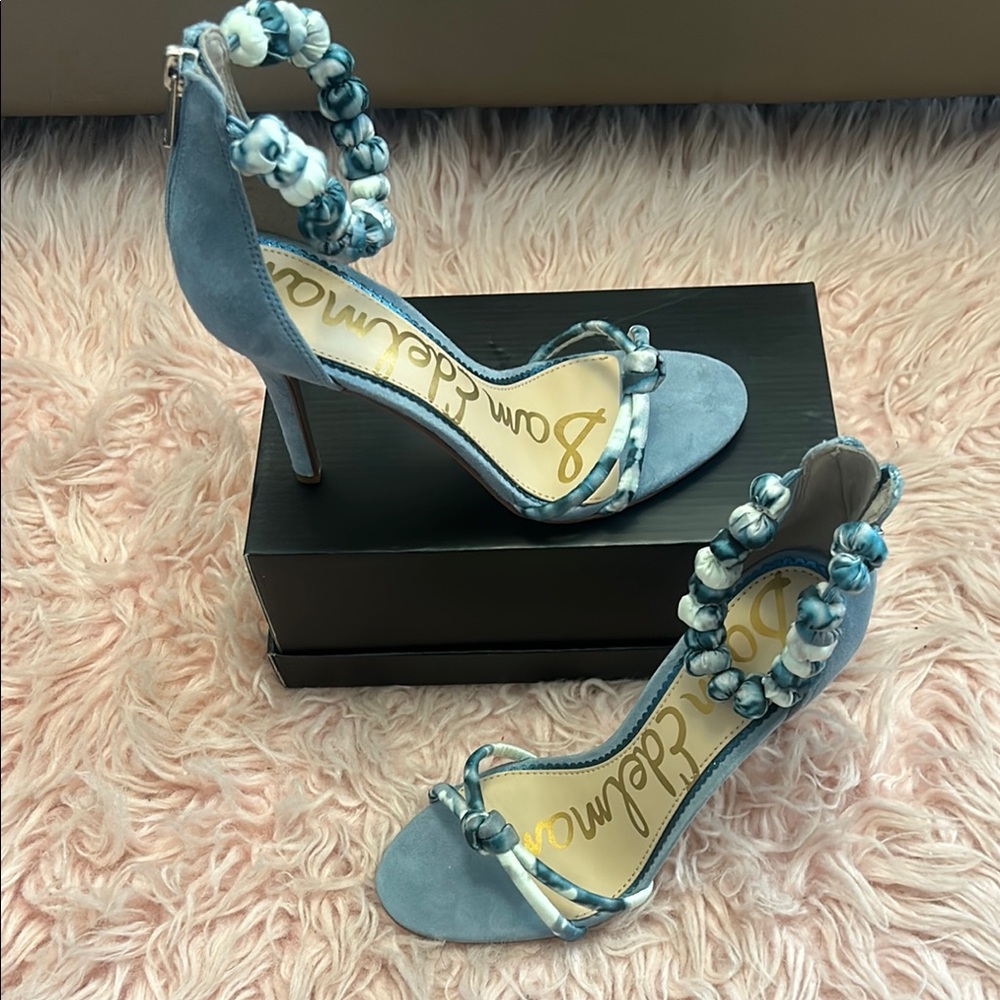 Sam Edelman Blue Ruffled Stiletto Heels